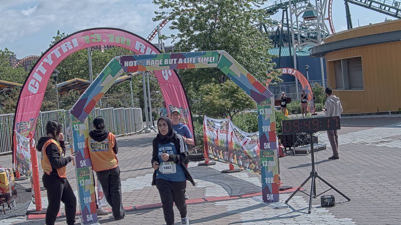 Running image for rabab ali in brooklyn beach half marathon 10k 5k 2023 june 04