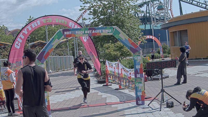 Running image for sara beck in brooklyn beach half marathon 10k 5k 2023 june 04