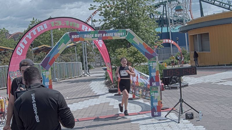 Running image for shaelee decarolis in brooklyn beach half marathon 10k 5k 2023 june 04