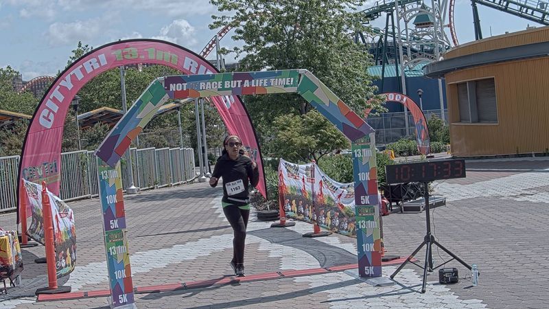 Running image for tamara wyche in brooklyn beach half marathon 10k 5k 2023 june 04