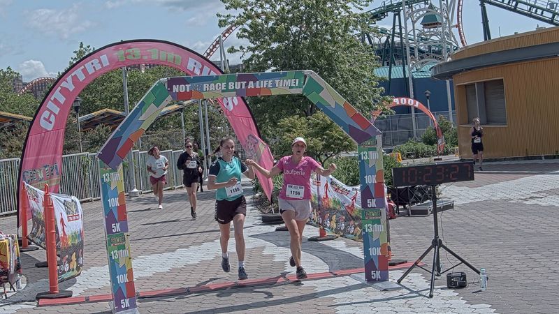 Running image for tina werlein in brooklyn beach half marathon 10k 5k 2023 june 04