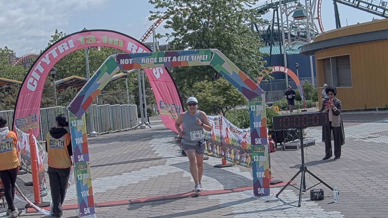 Running image for yesenia gutierrez in brooklyn beach half marathon 10k 5k 2023 june 04